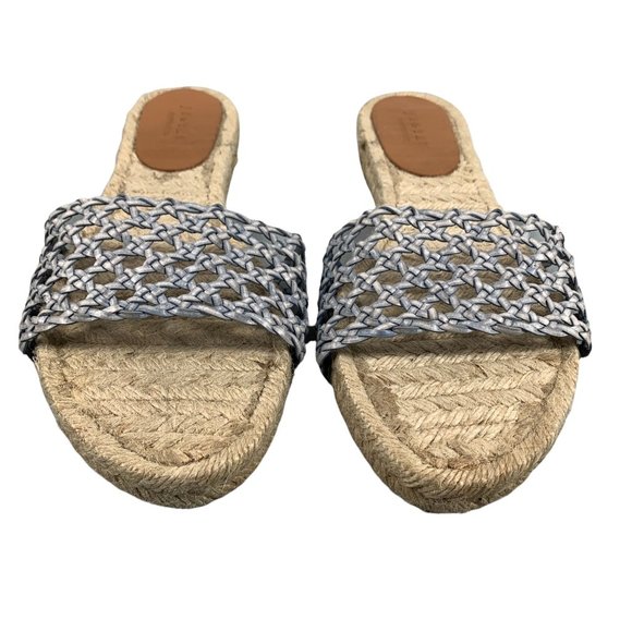Women's Jigsaw Sila Woven Espadrille Slider Flat Sandals in Navy Size 40 / 9 - Picture 1 of 11